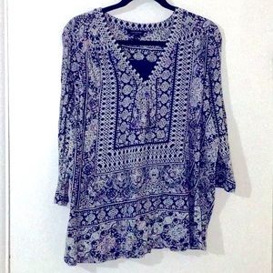 Lucky Brand 3/4  v-neck